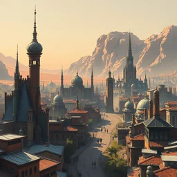 an afternoon city at mars. highly detailed, digital painting, watercolor, soviet realism, engraving, artstation, concept art, smooth, sharp focus, vivid grunge, manga, illustration, unreal engine 5, 8 k, art by bilibin and kuvshinov and malevich and mucha