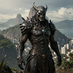 grimdark rio de janeiro, unreal engine, 8 k, ultra realistic, ultra detail, ray tracing