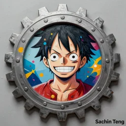 Gear 5 Luffy profile picture by Sachin Teng, asymmetrical, Organic Painting ,geometric shapes, hard edges, energetic, graffiti, street art:2 by Sachin Teng:4