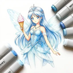 ethereal ice cream faerie princess copic markers colored manga illustration