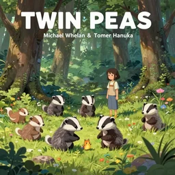 Twin Peaks poster artwork by Michael Whelan and Tomer Hanuka, Rendering of several cute badgers playing in a fairytale forest, by Makoto Shinkai and thomas kinkade, Matte painting, trending on artstation and unreal engine