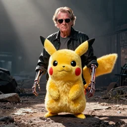 Jack Nicholson plays Terminator Pikachu scene where his endoskeleton gets exposed still from the film