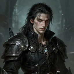 portrait of beautiful young gothic man, warhammer, a lot of scars, readhead, the future ages, cyberpunk, highly detailed, artstation, illustration, art by tristan eaton, 8 k quality