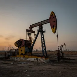 industrial devastation abandoned factories oil field post - apocalyptic dusk wasteland irradiated contaminated