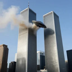 9 1 1 a ufo crashing into the twin towers