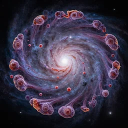 fungal micrograph alex gray spiral galaxy 8 k cosmic horror