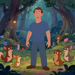 Mark Zuckerberg is the villain from the coloured Disney animated motion picture released in 1937, beautiful enchanted forest full of critters, directed by Walt Disney,  highly detailed background paintings by Thomas Kinkade