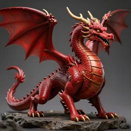 photo of ancient red dragon in d & d style