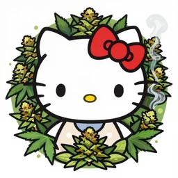 dojacat profile picture by sachin teng x hellokitty, vector, ganja, marijuana, organic painting, hard edges, masterpiece, smoke, asymmetrical, matte paint, energetic