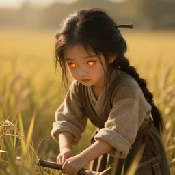 lain iwakura lain as medieval peasant working in the field cute ember eyes hairpin wonderful masterpiece highly detailed scifi, beautiful cinematic light deep focus, elegant, digital painting, smooth, sharp focus, golden ratio, dramatic illumination, ultra realistic, 4 k, art by greg rutkowski wlop rossdraws