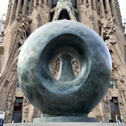 la sagrada familia in the shape of a sphere, by arp and brancusi
