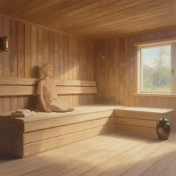 russian banya rusian sauna, painting by craig mullins, octane rendering, soft morning lighting, wide angle lens, in the style of hayao miyazaki, trending on artstation,