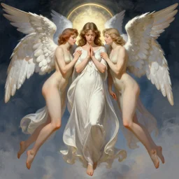angels, by greg rutkowski, trending on artstation