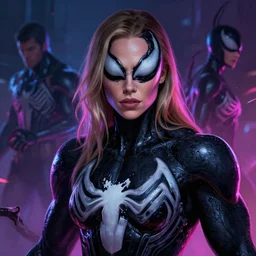 a portrait of cara delevingne as venom ( spiderman ), venomize, fantasy, neon lights, sharp focus, intricate, elegant, digital painting, artstation, matte, highly detailed, concept art, illustration, ambient lighting, art by ruan jia and artgerm and range murata and wlop and ross tran and william, adolphe bouguereau and beeple