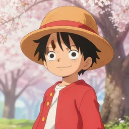 “ a portrait of luffy as little kid at a sakura tree, side shot, by shunji dodo, 8 k resolution, photo, high quality ”