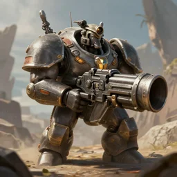 juggernaut with a minigun, fantasy art, 8 k, sfw