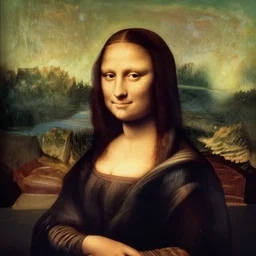mona lisa with cat head