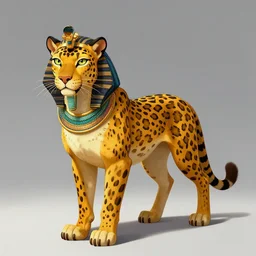 fullbody beautiful detailed character design of an egyptian leopard. deviantart leopard adoptable, character concept artwork professional, portrait studio lighting by jessica rossier and brian froud in the style of disney, artstation deviantart