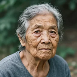 grandmother wrinkled wistful expression sigma 1 0 5 mm f 2. 8 outdoors
