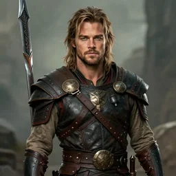 chris pine portrait as a dnd character fantasy art.