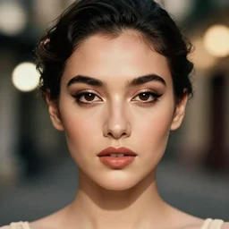 beautiful female portrait, ( ( head shot ) ), cine, creative, vintage, sharp focus, neo classic, movie still, sony, puerto rico, symmetrial, face, makeup, sephora, loreal, vapor, octane render, vouge, national geographic, maybelline, model, gorgeous, traditional, vsco, bokeh, 8 k