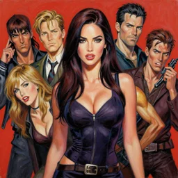 oil painting of megan fox as michelle rodriguez, by sandra chevrier, craig mullins, joe jusko, junji ito, artstation, illustration, comic book, polychrome, vivid colors