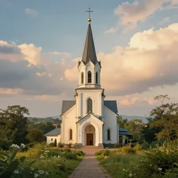 a photo of a dream world. it is a beautiful landscape. the detail is amazing. simply stunning. jesus, church