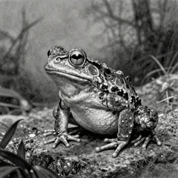 a god frog sketch, black and white, artstation, dramatic scenery, masterpiece, aesthetic