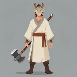 portrait of a draconid character in simple robes, carrying a war hammer, trending on art station, character concept art