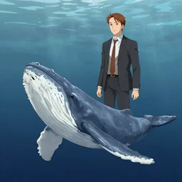 Herman Melville as Moby the White Whale, ambient lighting, 4k, anime key visual, lois van baarle, ilya kuvshinov, rossdraws, artstation