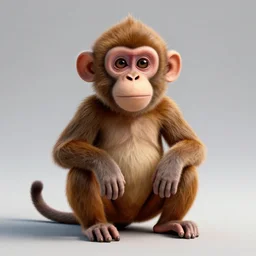 3 d render of a monkey