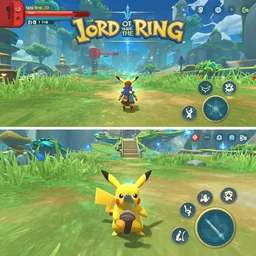 screenshot of the new lord of the rings pokemon game on nintendo switch, gameplay footage