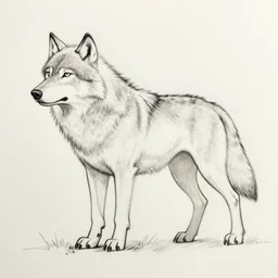 outline drawing of wolf