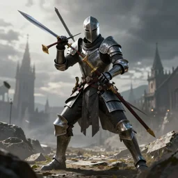 dark souls knight posing after battle