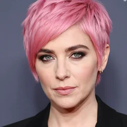 portrait of zooey deschanel with pink pixie cut hairstyle by mario testino, headshot, detailed, award winning, sony a 7 r