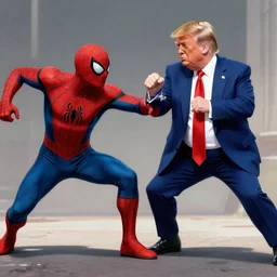 spiderman vs donald trump in a fight