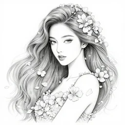 the portrait of an absurdly beautiful, graceful, elegant woman made of petals, an ultrafine detailed illustration by kim jung gi, rossdraws, irakli nadar, intricate linework, bright colors, final fantasy, behance contest winner, angular, unreal engine 5 highly rendered, global illumination, radiant light, detailed and intricate environment