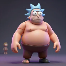 hyperrealistic 3 d rendering, fat smooth cronenberg flesh monster rick and morty, product photography, action figure, sofubi, studio lighting, colored gels, glamor shot, shallow dof, f / 1. 4, 1 6 k, insanely detailed and intricate, hypermaximalist, super detailed