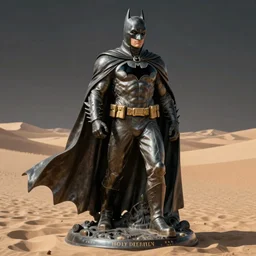 a illustration of batman from the holy desert, mystic dressed in a large cloak, fine art, statue intrincate, by moebius, jean giraud & kilian eng