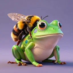 bumblebee - frog hybrid, by weta digital, colorful, 3 d, hyperrealistic