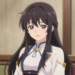 high quality anime-style image of a beautiful woman, wearing an elegant outfit