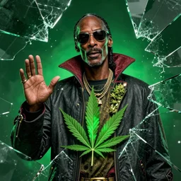 snoop dogg doctor strange, marijuana, marijuana leaves, green light,, multiple dimensions, shattered glass, refractions, highly detailed, cinematic by francis tneh, marvel cinematic universe, mcu, photo