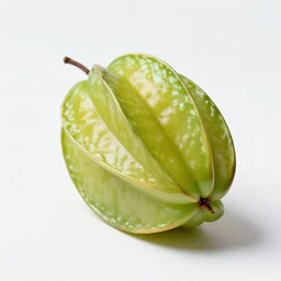 iridescent starfruit, professional product shot, isolated on a pure white background, centered, entire object in frame, sharp focus, soft studio lighting