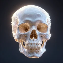 3 d render, surreal, unreal engine, skull made of bubbles, digital art, radiant light,
