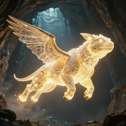 an intricate concept art photorealistic illustration of a glowing megafauna flying in a cave, ultra photorealistic, radiant lighting, pinterest, digital art, photorealistic movie still, style feng zhu and artgerm, hyper realistic,, octane render, trending on artstation, cgsociety, cinematic light, 8 k