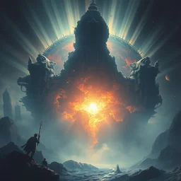 a dying universe. light rays, establishing shot, concept art, digital art by greg rutkowski, intricate details