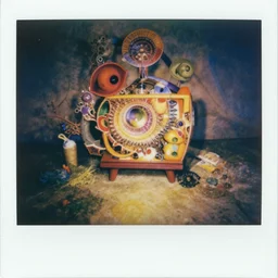 colorful chromatic abberation, 9 0 s toy commercial, photo from the 7 0 s, polaroid photo, by ernst haeckel