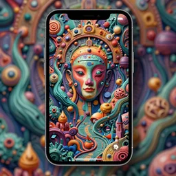 smart phone interface by john j. park, extremely detailed, intricate, concept art, smooth, hyper realistic, vibrant colors, cinematic, surrealist art style, 3 5 mm grain filter, artstation