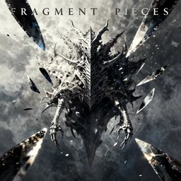 album cover art for fragment pieces shards floating lindwurm by akihiko yoshida
