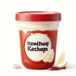 product advertisement for ketchup ice cream